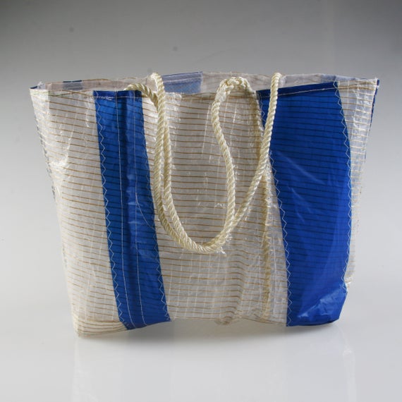 Large Heritage Tech Blue Vertical Stripe Carryall