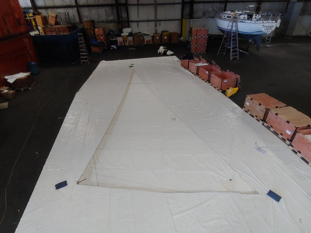 Dacron Headsail by Elvstrom Sails in Fair Condition 38.7' Luff