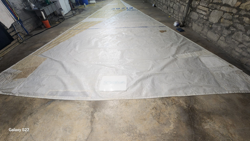 Kevlar Reinforced Mylar Headsail in Good Condition 46.9' Luff
