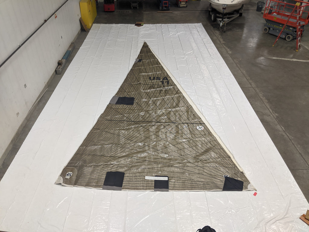 Kevlar Carbon Laminate Headsail by UK Sailmakers in Poor Condition 37.4' Luff